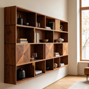 kệ treo tường gỗ bắc âu sang trọng độc đáo do chungdreamdecor thiết kế